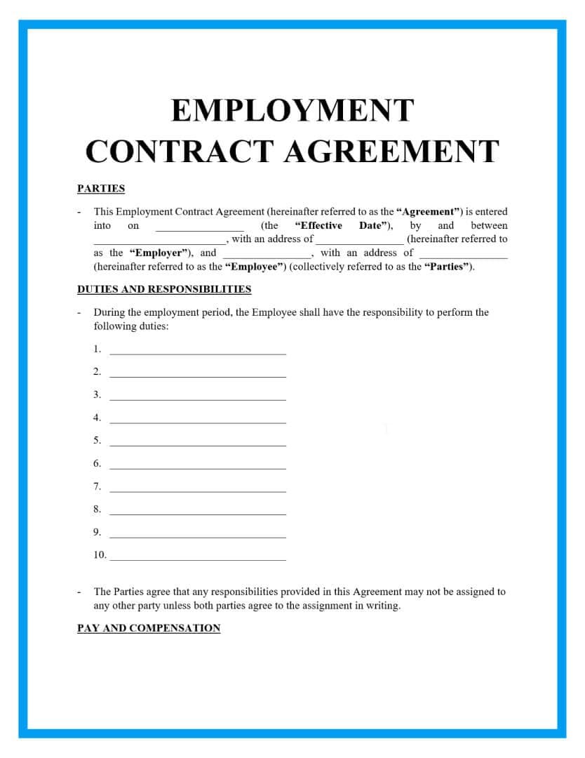 Employment Agreement Template preview 1