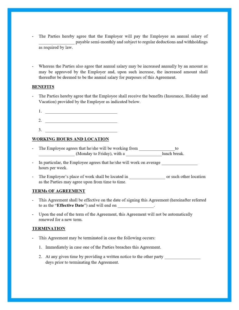 Employment Agreement Template preview 2
