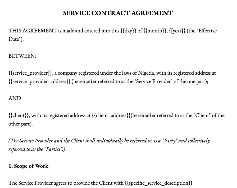 Simple Sample Contract Between Two Parties preview 1