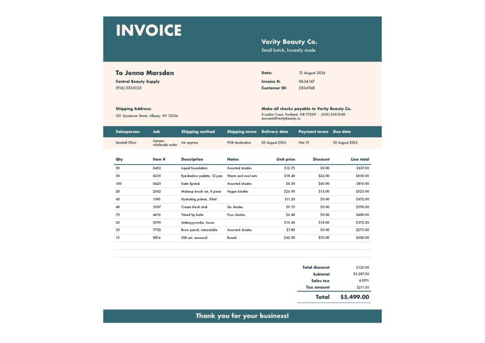 Simple Sales Invoice Template (Excel) preview 1