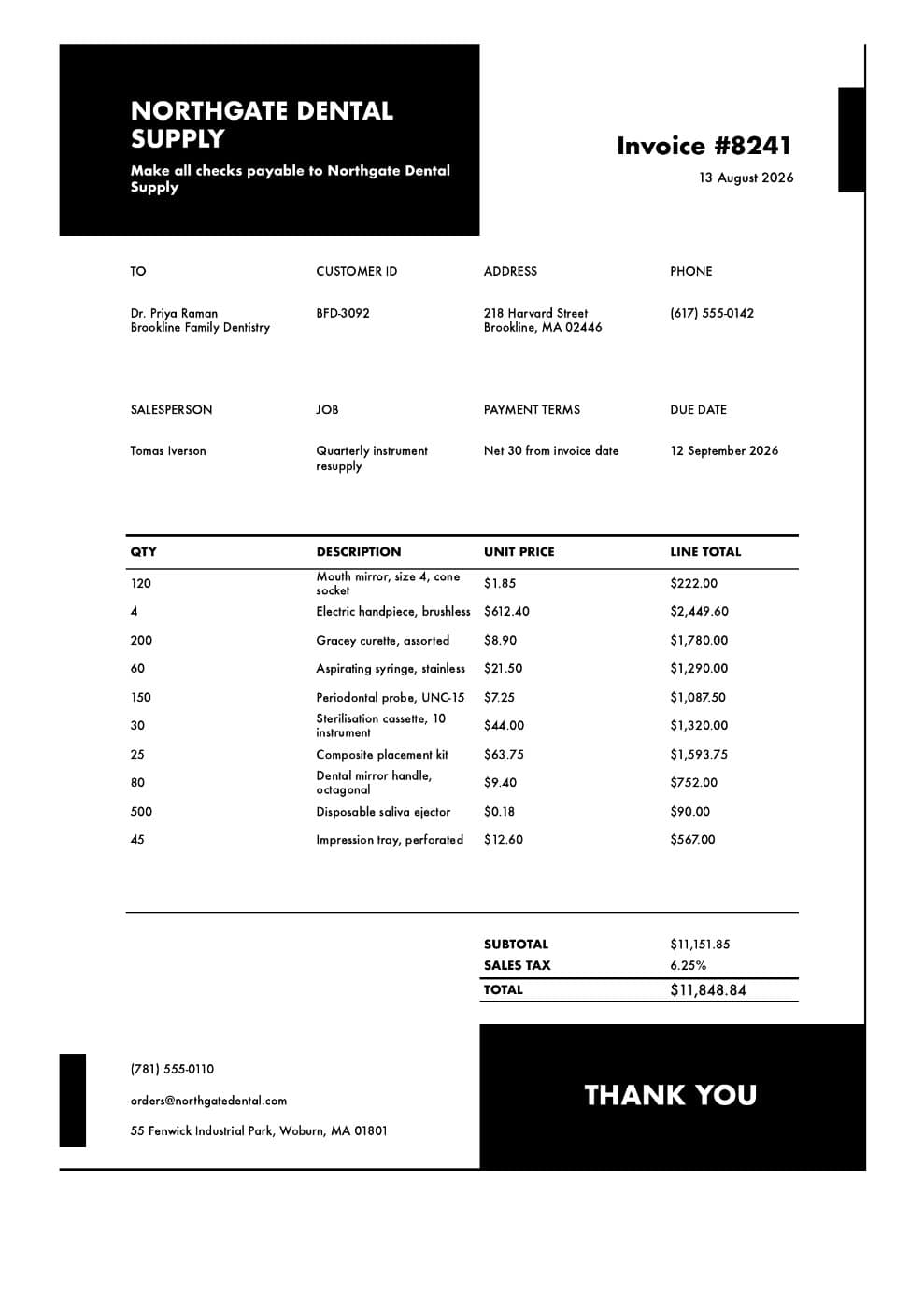 Simple Business Invoice Template preview 1