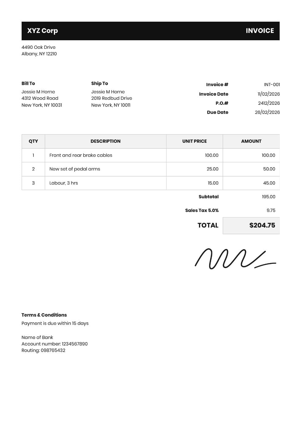 Classic Blank Invoice preview 1