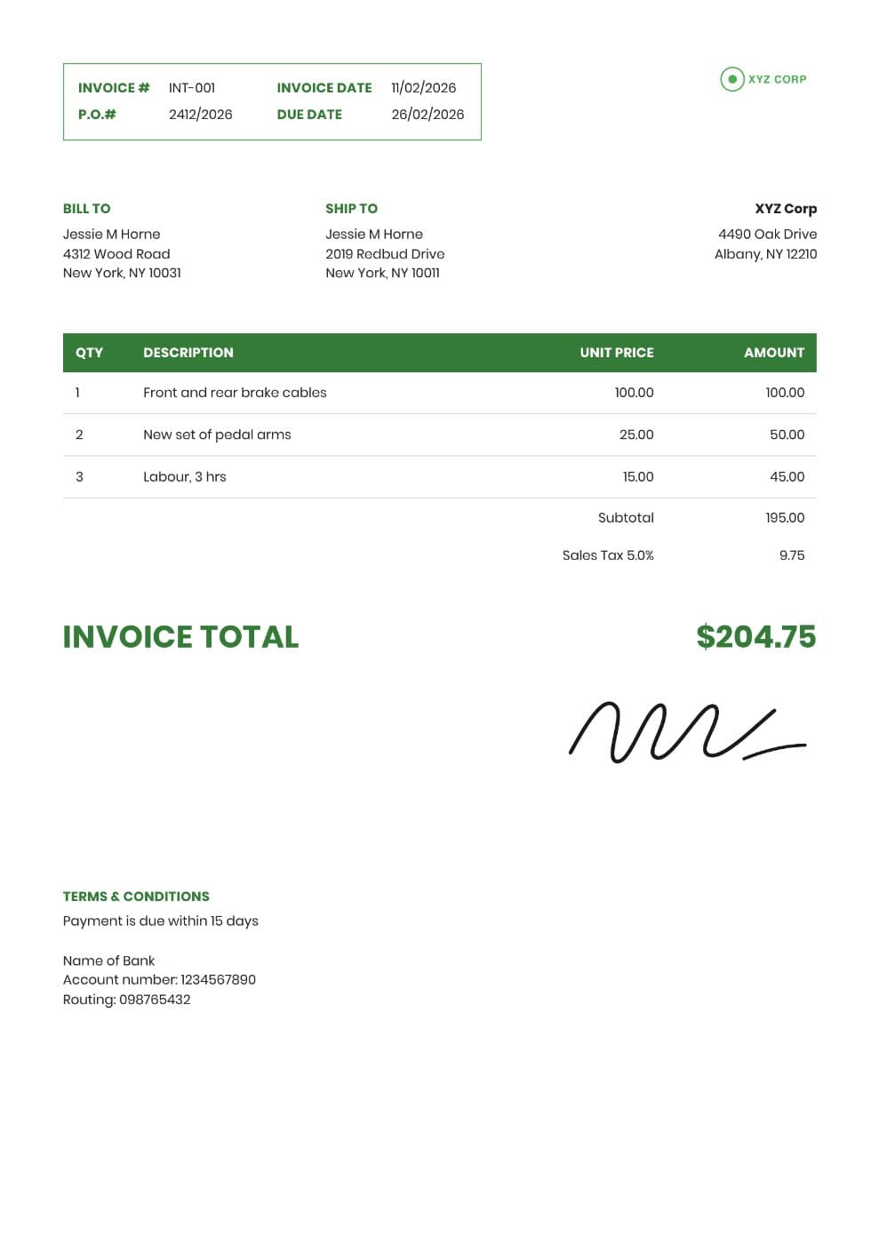 Purchase Order Invoice Template preview 1