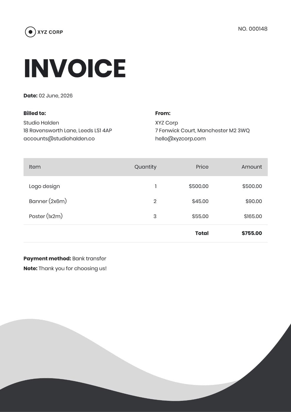 Minimal Freelancer Invoice preview 1