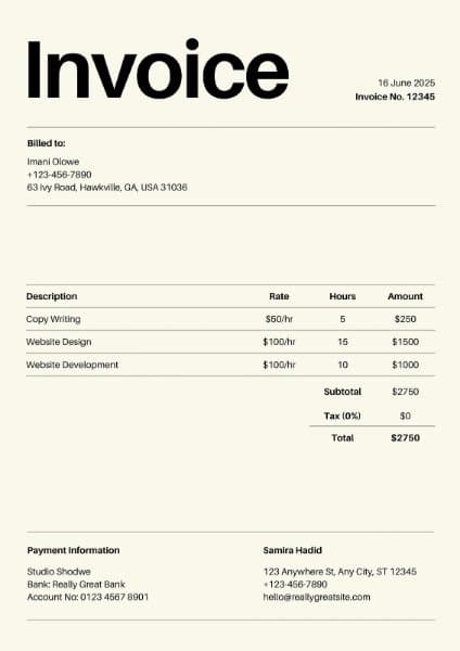 Professional Invoice Template