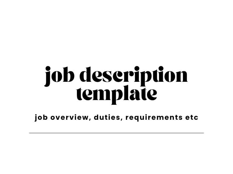 Job Description Template