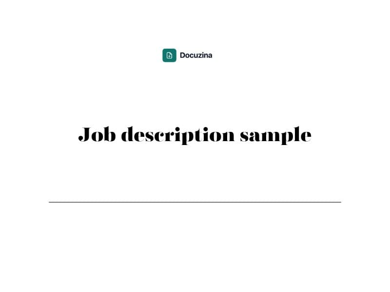 Job Description Sample