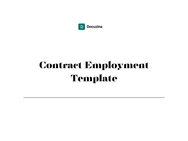 Contract Employment Template