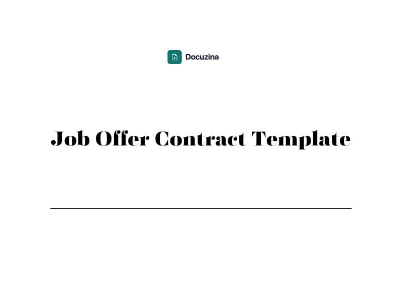 Job Offer Contract Template