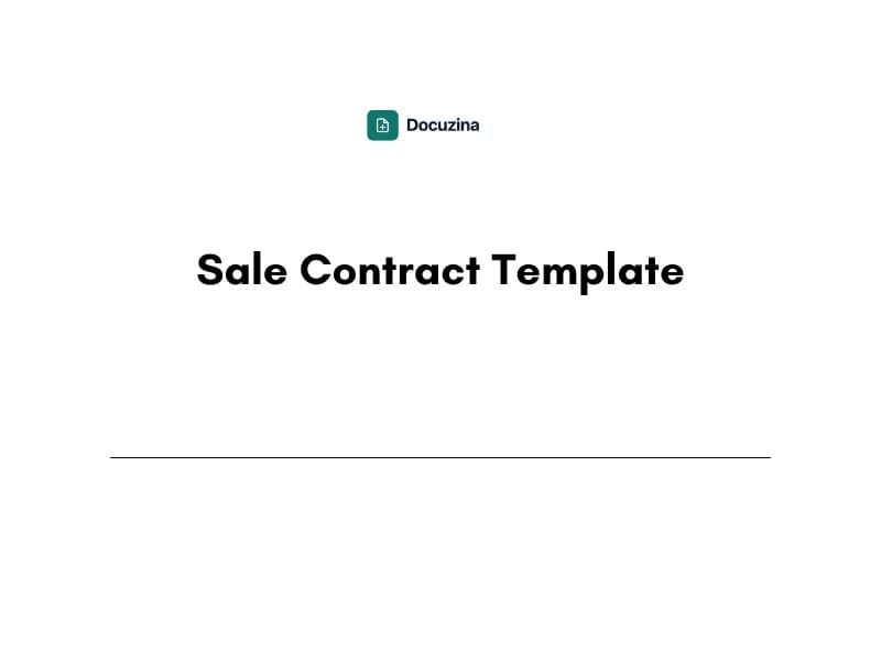 Sale Contract Template