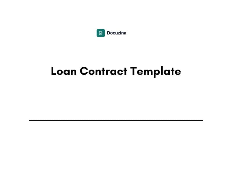 Loan Contract Template
