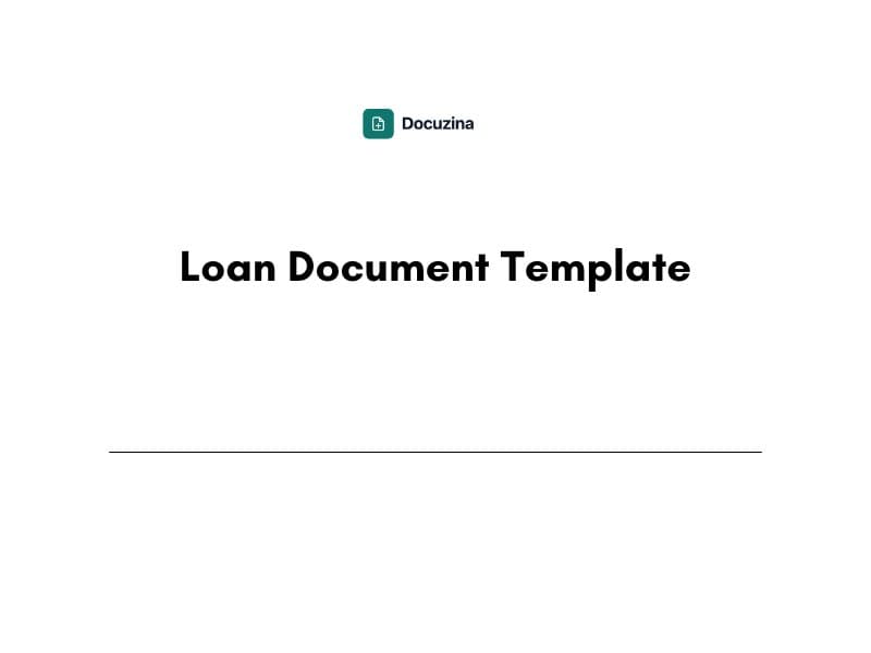 Loan Document Template