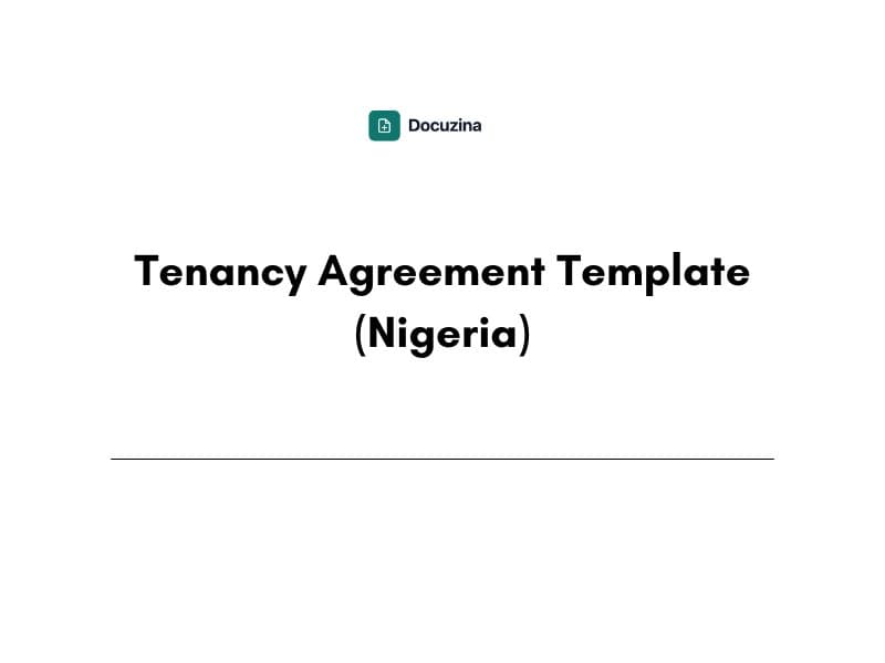 Tenancy Agreement Template (Nigeria)