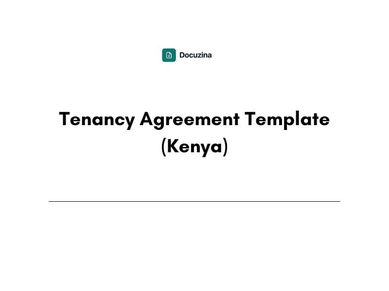 Tenancy Agreement Template (Kenya)
