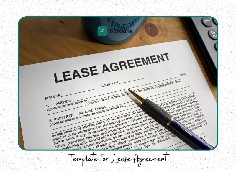 Template for Lease Agreement