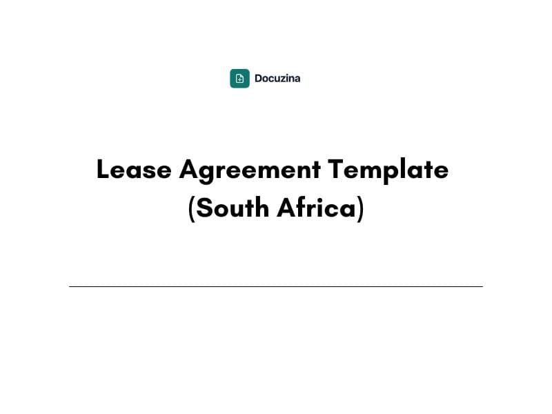 Lease Agreement Template (South Africa)
