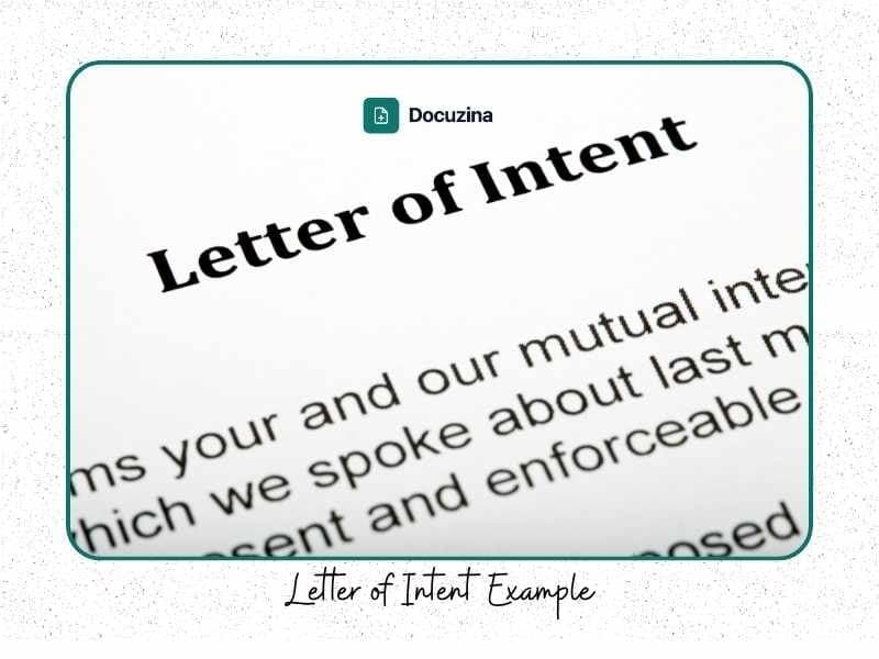 Letter of Intent Example