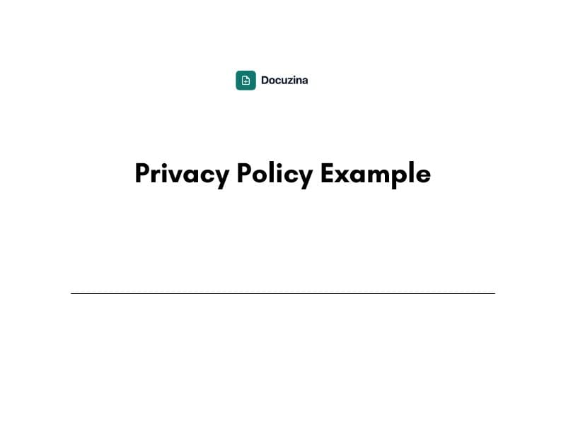 Privacy Policy Example