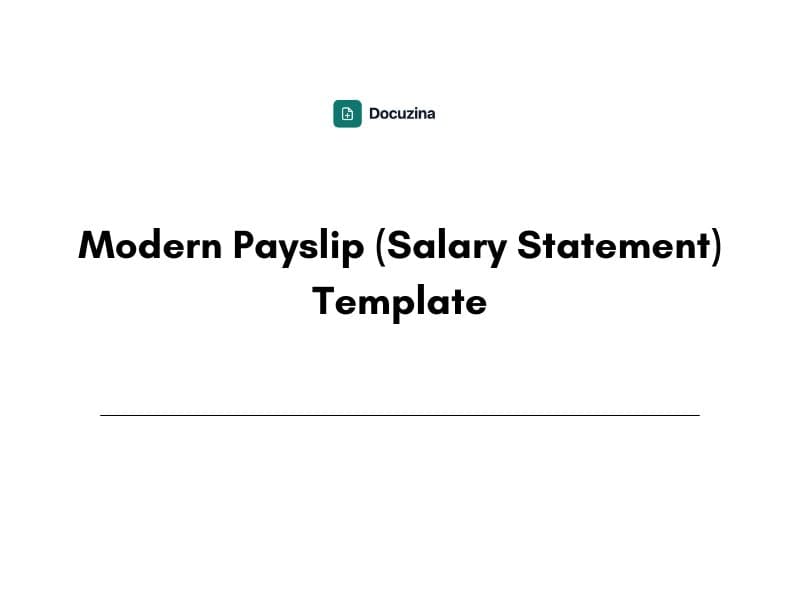 Modern Payslip (Salary Statement) Template