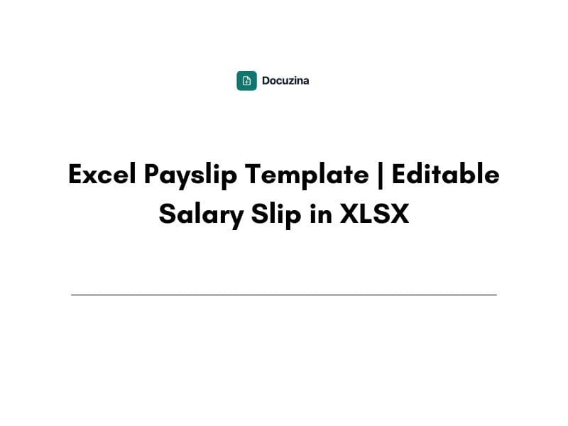 Excel Payslip Template