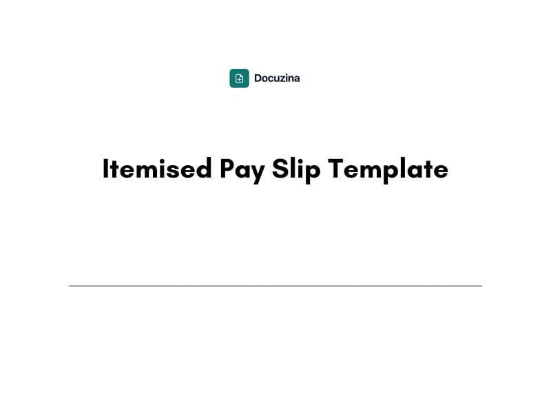 Itemised Pay Slip Template