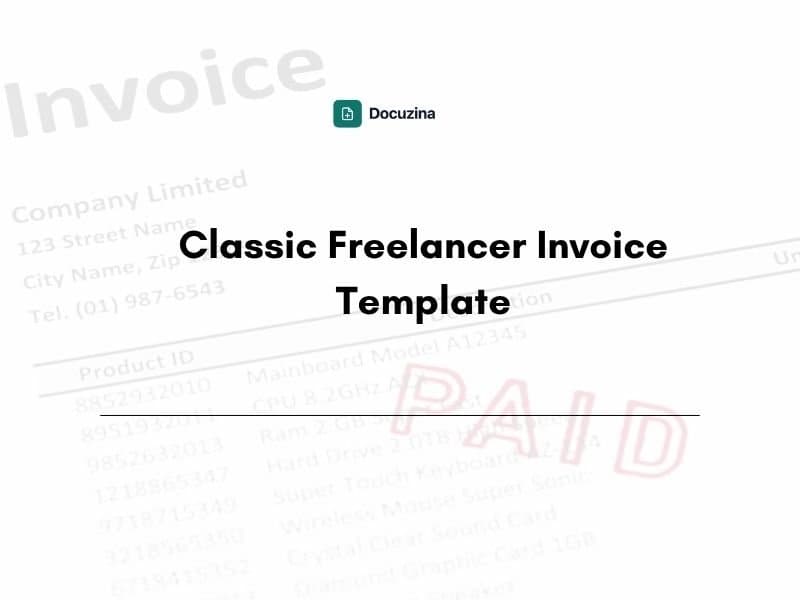 Classic Freelancer Invoice Template