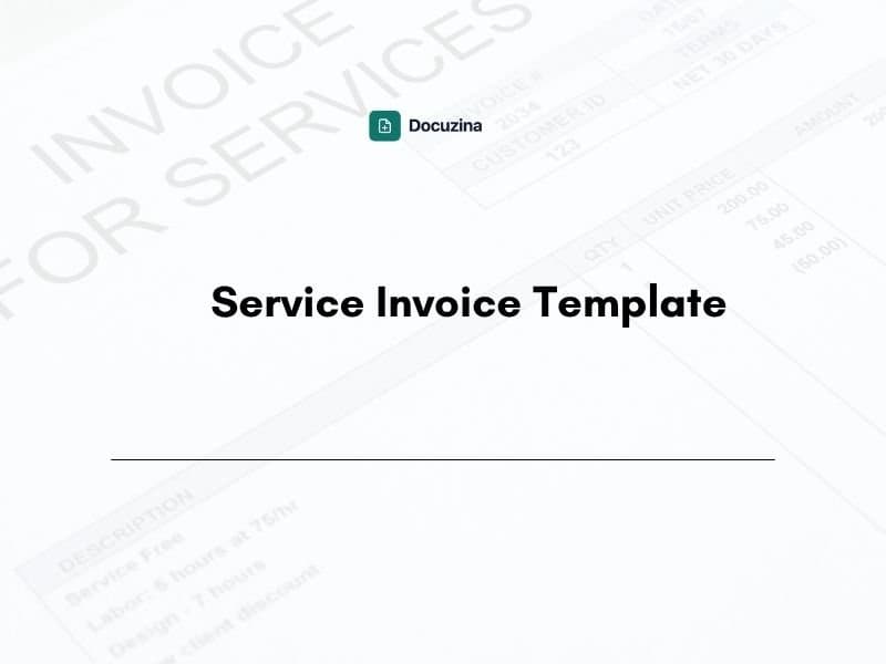 Service Invoice Template