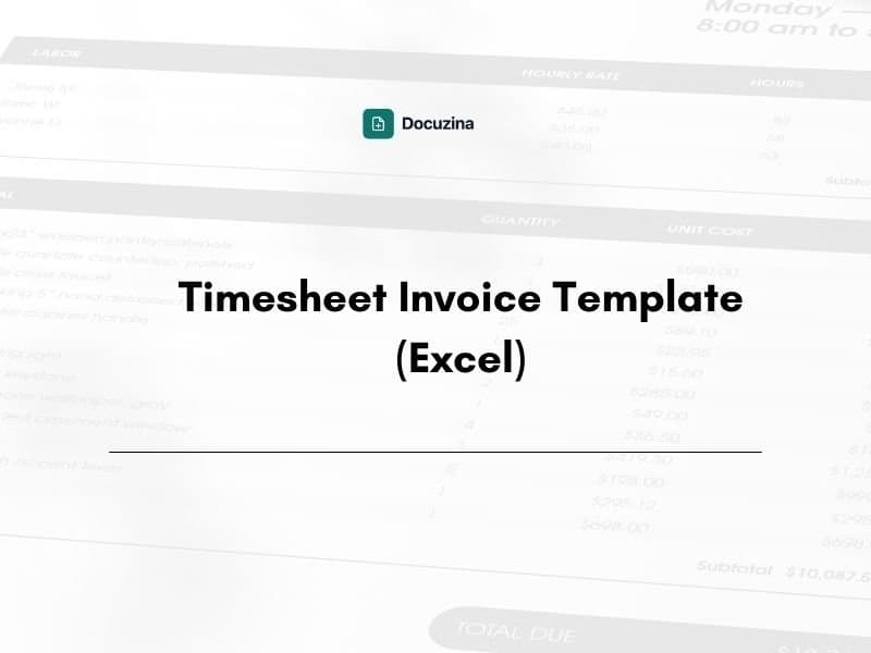 Timesheet Invoice Template (Excel)