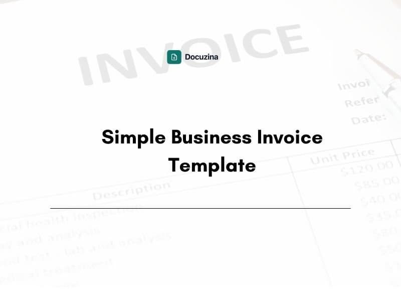 Simple Business Invoice Template