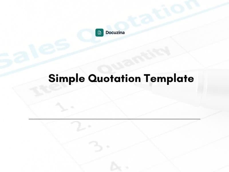Simple Quotation Template