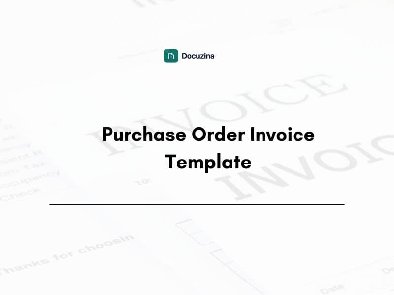 Purchase Order Invoice Template