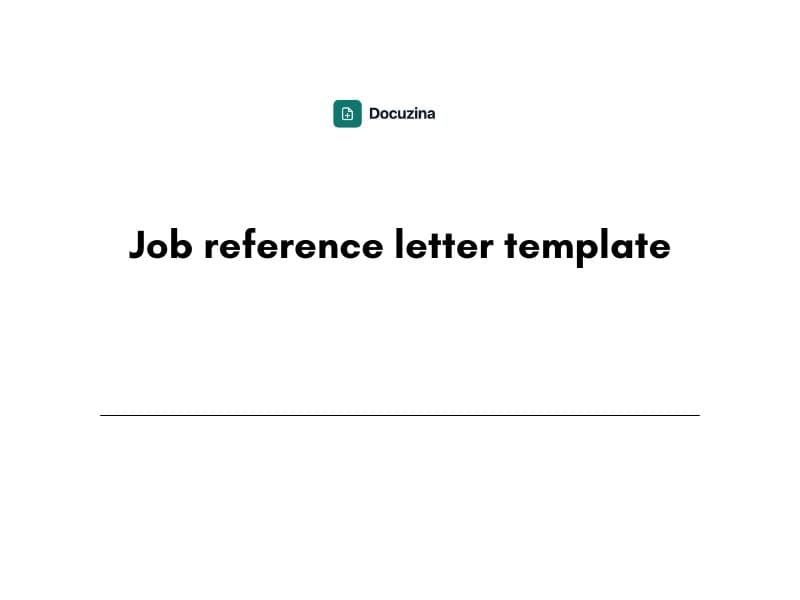 Job Reference Letter Template