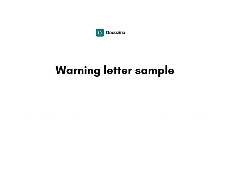 Warning Letter Sample